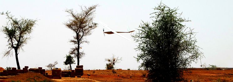 Long range UAV DT18 flying in Niger, Africa