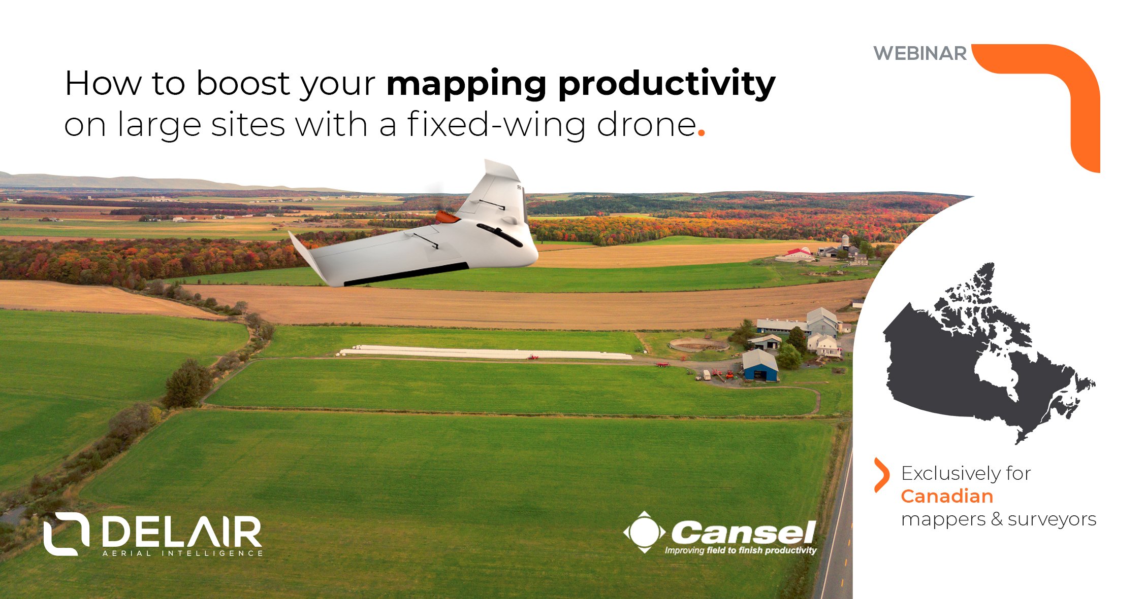 Boost your productivity by mapping large sites with a fixed-wing drone - Webinar with Cansel (replay)